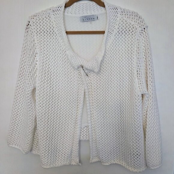Willow Sweaters - Willow white crochet open front‎ cardigan Size XL NWOT